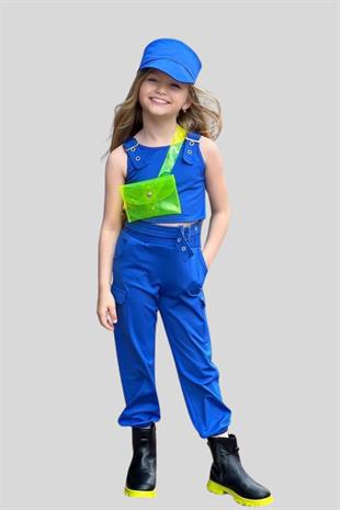 Şapkalı Dalgıç Tasarım Çantalı Kız Çocuk Takım Sax