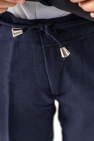 Lord Katlamalı Yelekli Çocuk Takım Elbise Lacivert