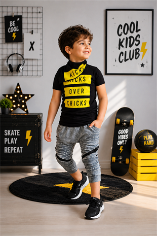 Kicks Over Fular Detay Erkek Çocuk Takım