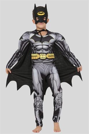 Batman Kaslı Çocuk Kostüm Gri
