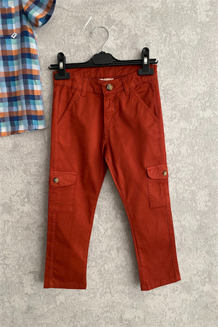 Kareli Gömlek Kargo Pantolon Erkek Çocuk Takım