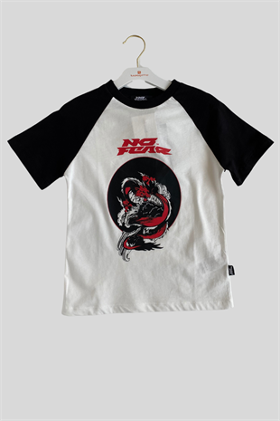 6-14 yaş No Fear Baskılı Erkek Çocuk Tshirt Beyaz