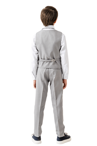 Lord Katlamalı Yelekli Çocuk Takım Elbise Antrasit