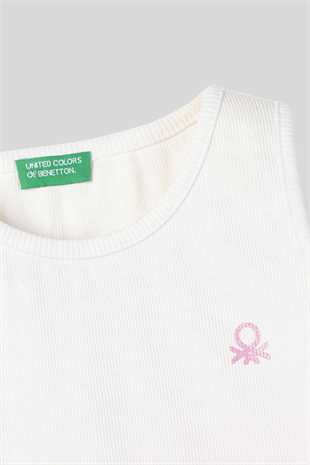 4-14 Yaş Benetton Renk Geçişli Kız Çocuk Atlet Pembe