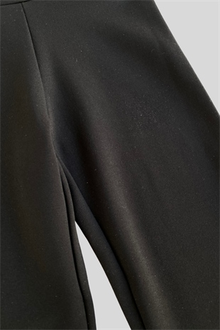 2-14 Yaş İspanyol Paça Tek Kız Çocuk Pantolon Siyah