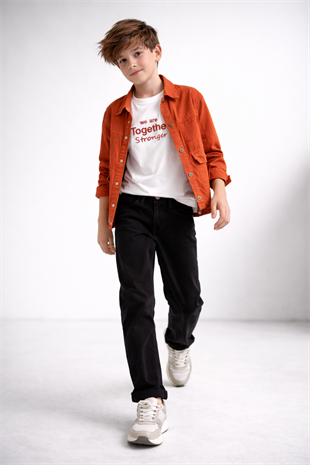 9-14 Yaş Luxury Together Gabardin 3lü Erkek Çocuk Takım Kiremit