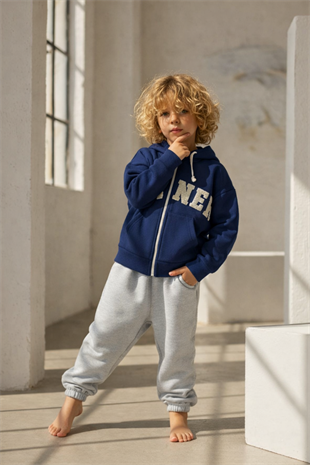 2-10 Yaş Winter Fermuarlı Sweat Erkek Çocuk Takım Lacivert