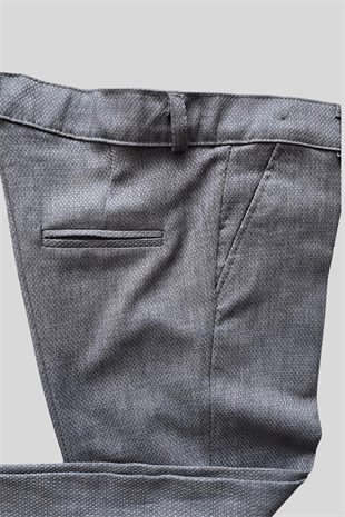 Yaka Çiçekli Yelekli Erkek Çocuk Takım Elbise Gri