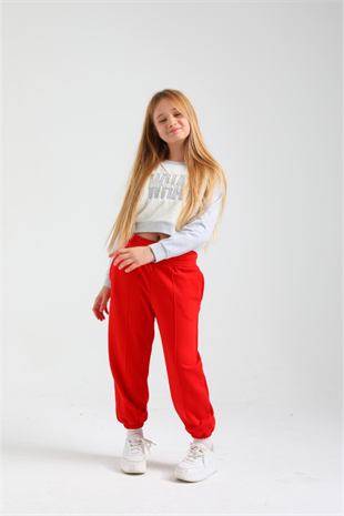 Kargo Cepli Kız Çocuk Eşofman Altı