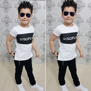 Fermuar Detay Tişört ve Kot Pantolon Takım