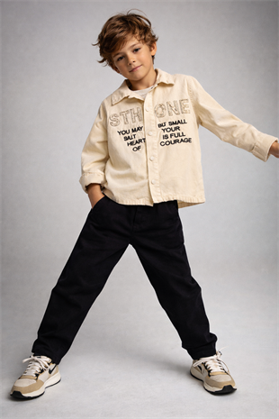 7-14 Yaş Sthone Dokumalı 2li Erkek Çocuk Takım Siyah