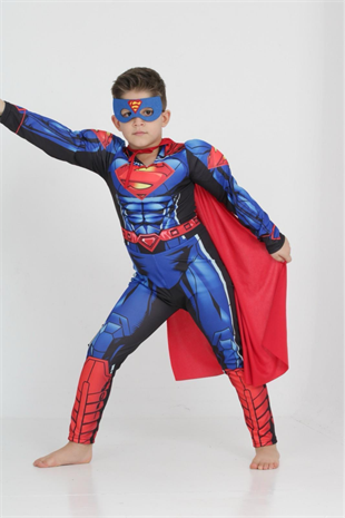 Superman Kaslı Çocuk Kostüm