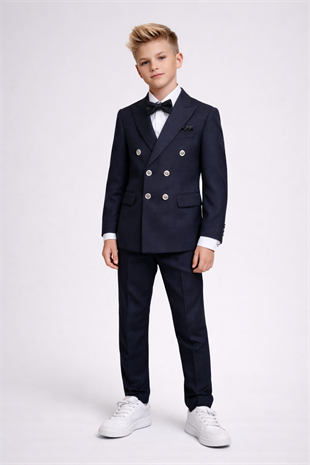 Montero Ceketli Mendilli Erkek Çocuk Takım Elbise Lacivert
