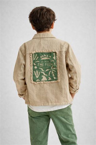 8-12 Yaş The Flow Gabardin Ceketli Erkek Çocuk Takım Yeşil