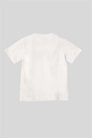 4-14 Yaş Benetton Punc Detay Erkek Çocuk Thsirt Krem