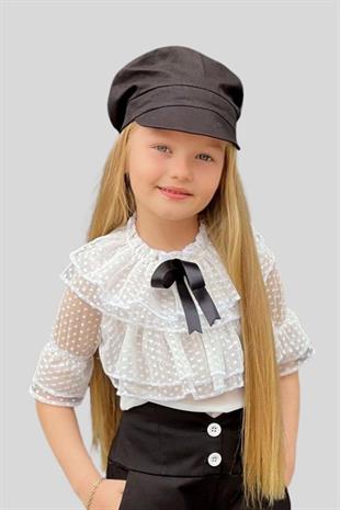 Güpür Gömlek Dantelli Şort Kız Çocuk Takım