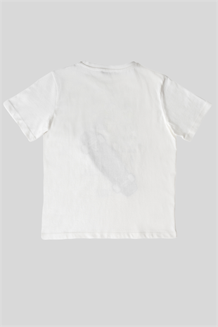 6-14 Yaş No Fear Kaykay Payetli Erkek Çocuk T-shirt Beyaz
