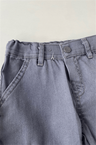 2-9 Yaş Premium Baklava Desen Şişme Yelekli Pantolonlu 4lü Erkek Çocuk Takım Gri