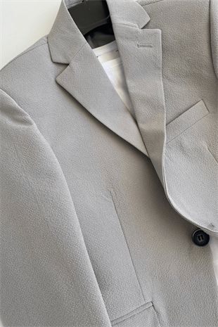 Lüx Spor Tişörtlü Gofre Erkek Çocuk Takım Elbise Gri