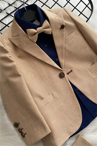 Premium Camel Ceketli Takım Elbise