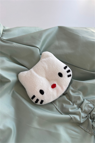 9-24 Ay Hello Kitty Yağmurluklu 3lü Kız Çocuk Takım Su Yeşili