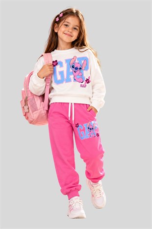 3-10 Yaş Gp Stitch Kız Çocuk Takım Pembe