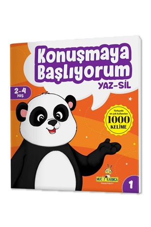 Konuşmaya Başlıyorum Serisi YAZ-SİL Kitaplar (Türkçede En Çok Kullanılan 1000 Kelime)