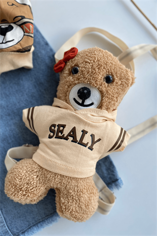 3-6 Yaş Ayıcık Çantalı Kot Salopet 