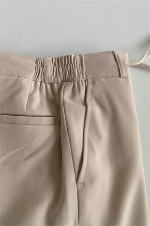 3-14 Yaş Oscar Tişörtlü Kolyeli Erkek Çocuk Takım Elbise Mezuniyet Bej