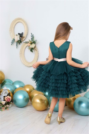 Fiyonk Detay Kız Çocuk Abiye Elbise