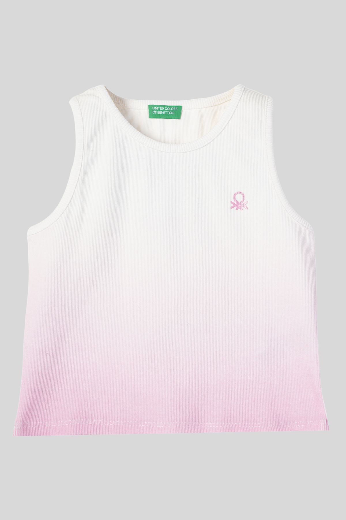 4-14 Yaş Benetton Renk Geçişli Kız Çocuk Atlet Pembe