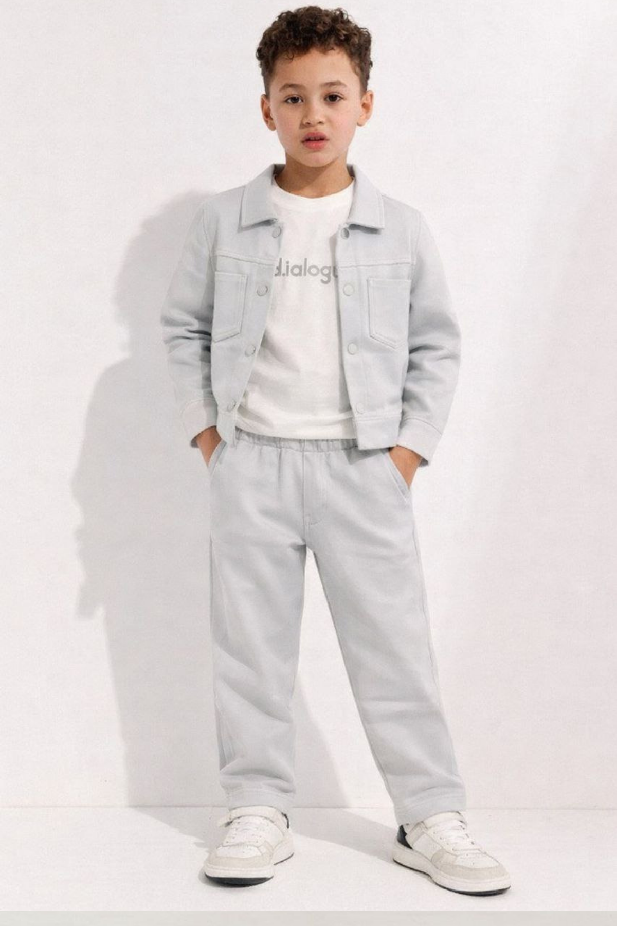 3-12 Yaş Diagonel Biyeli Erkek Çocuk 3'lü Takım Gri