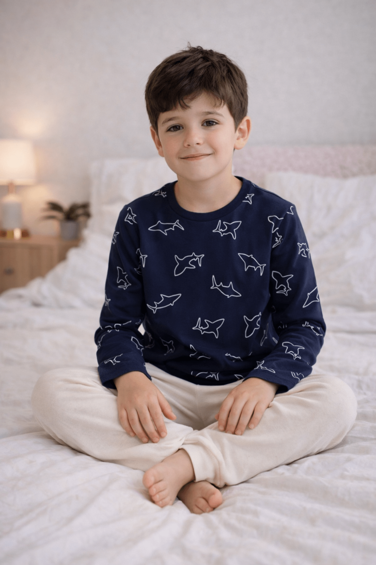 Balık Desen Erkek Çocuk Pijama Takımı