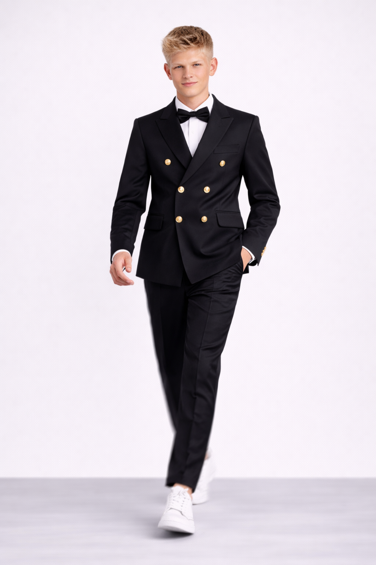 3-14 Yaş Dagi Gömlekli Kruvaze Ceketli Erkek Çocuk Takım Elbise Mezuniyet Siyah