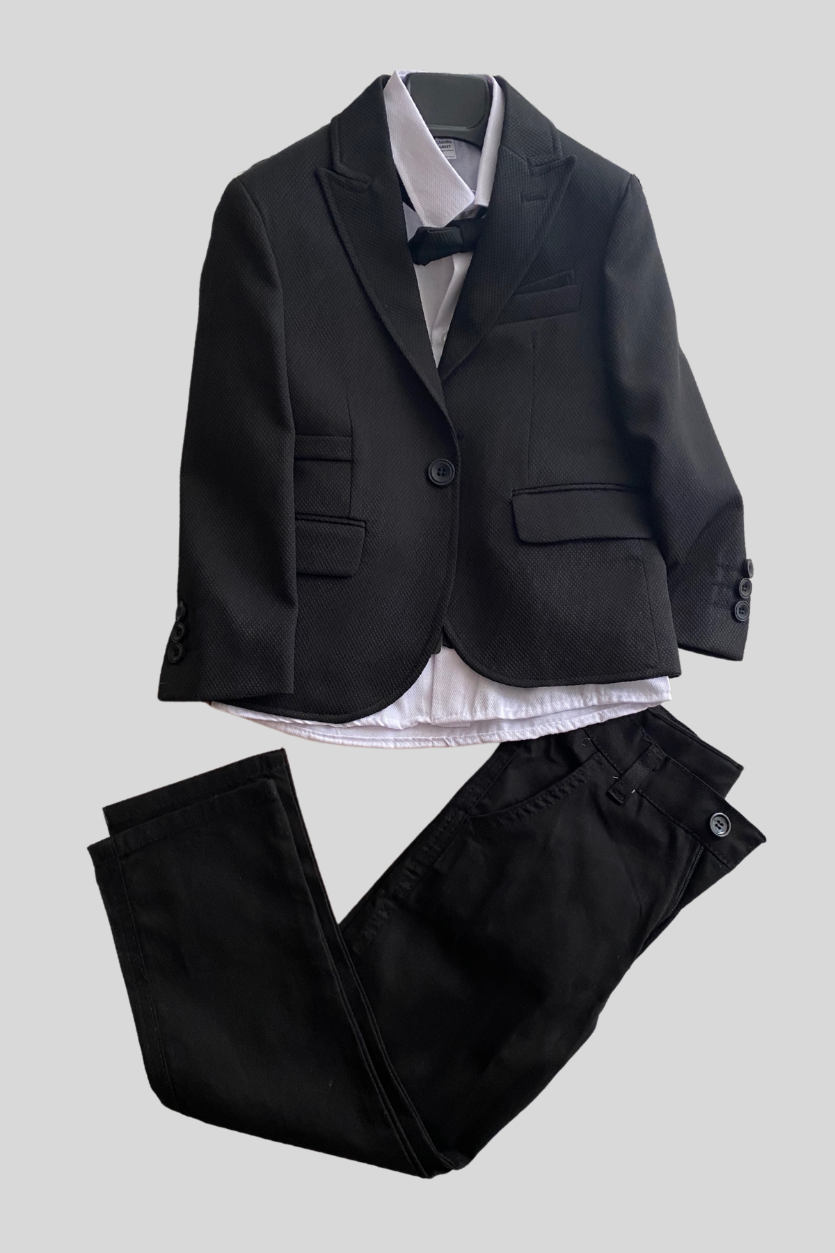 Yelekli Ceketli Erkek Çocuk Takım Elbise Siyah