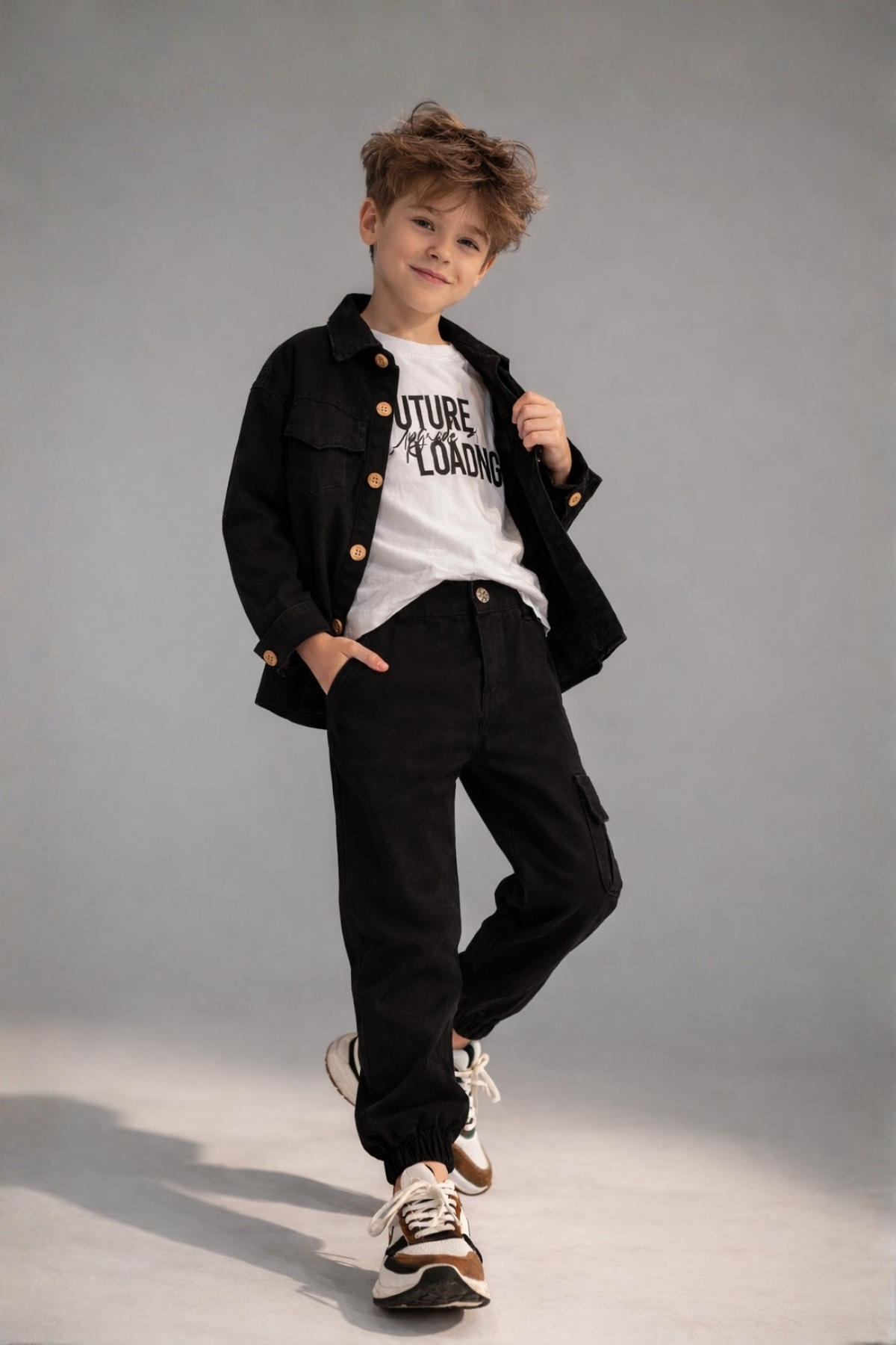 3-12 Yaş Future Gabardin Erkek Çocuk 3'lü Takım Siyah