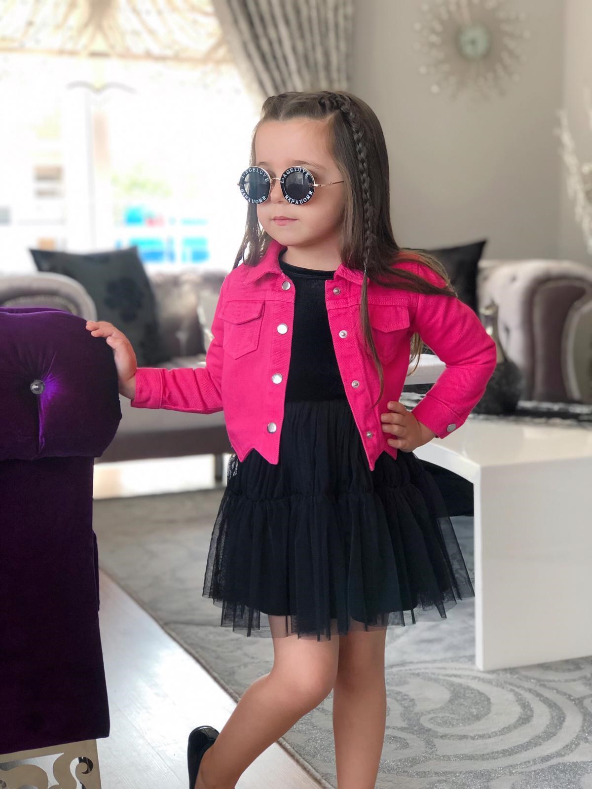 Kot Ceket ve Kadife Elbise Takım