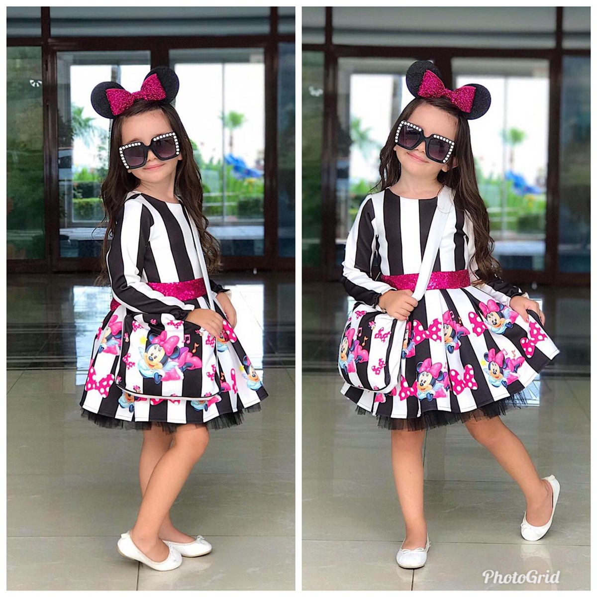 Minnie Uzun Kol Taçlı Elbise