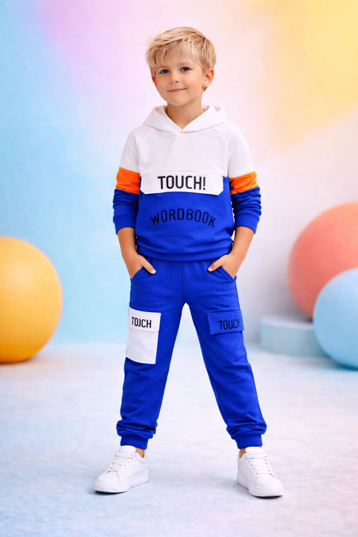 4-12 Yaş Touch Kapüşonlu Erkek Çocuk Takım Mavi