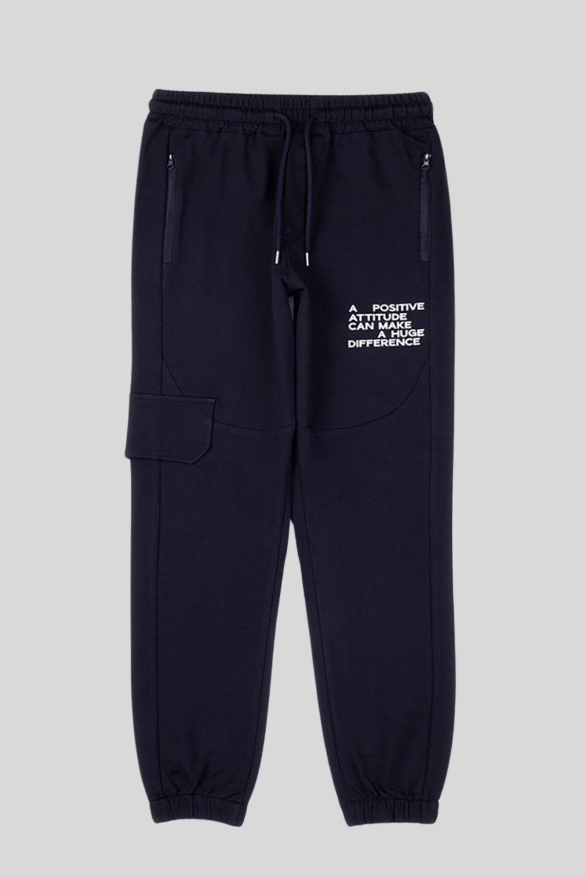 5-16 Yaş Positive Baskı Fermuarlı Erkek Çocuk Eşofman Alt Lacivert