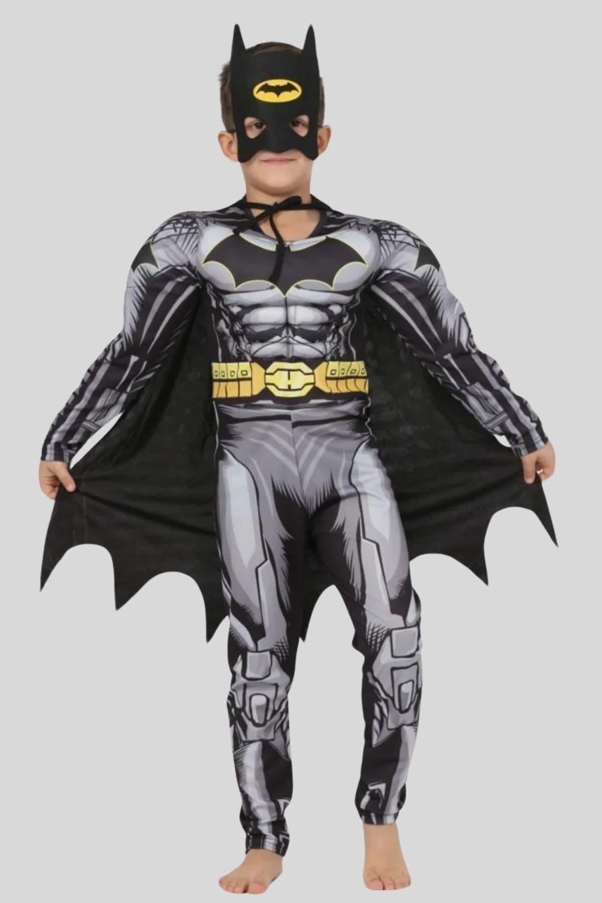 Batman Kaslı Çocuk Kostüm Gri