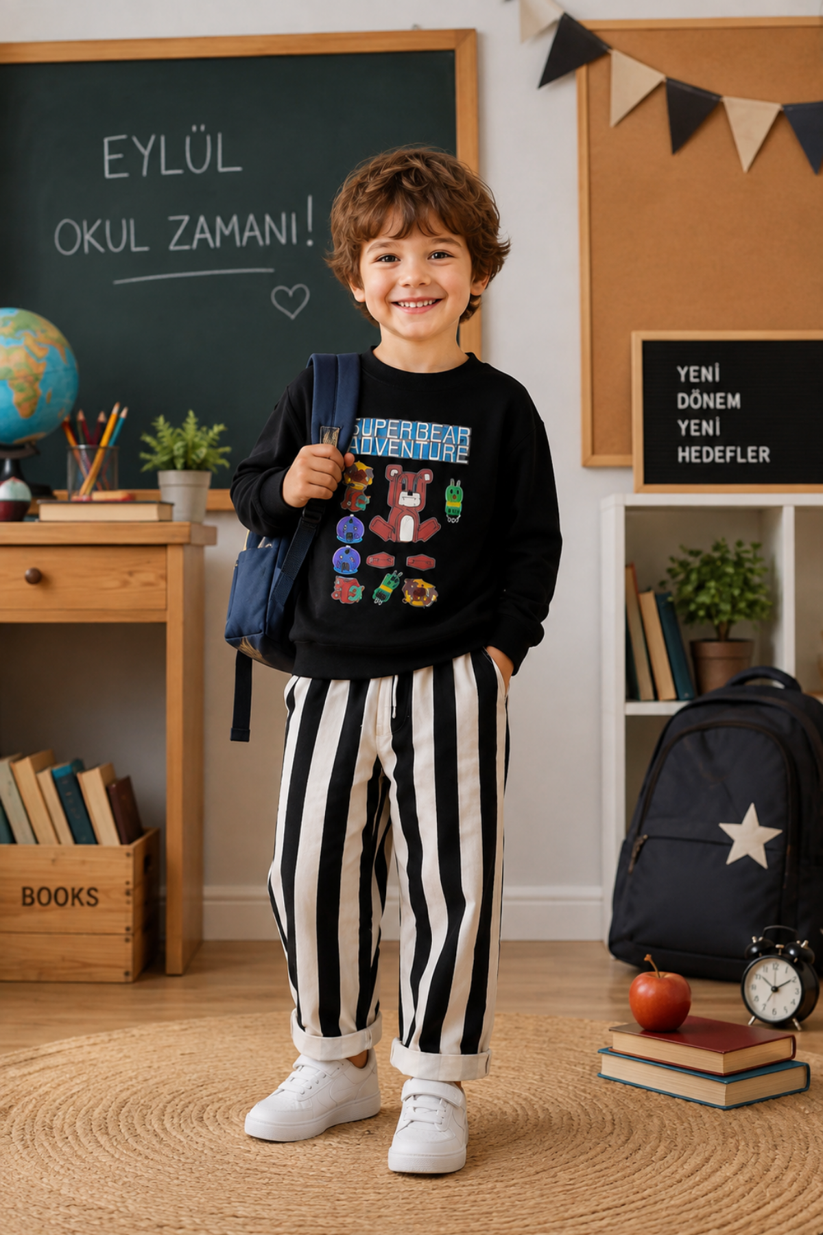 3-10 Yaş Superbear Adventure Erkek Çocuk Eşofman Takımı Siyah
