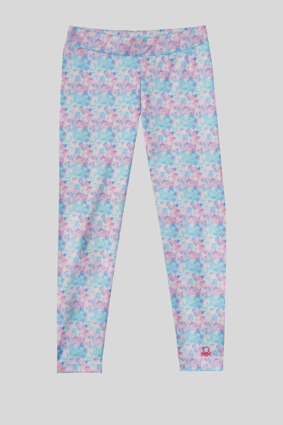 4-14 Yaş Benetton Batik Desen Kız Çocuk Tayt Turkuaz