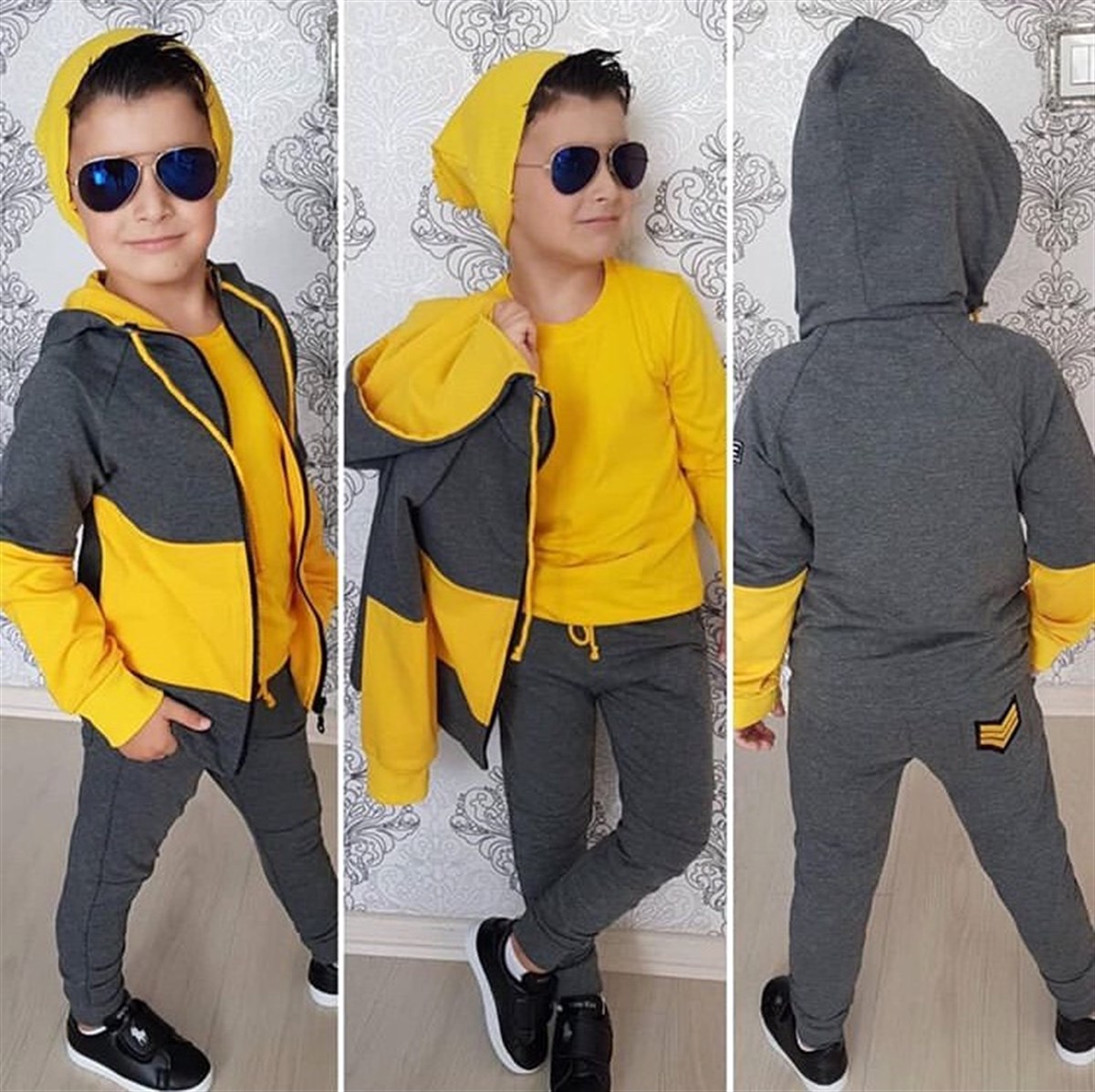 Yellow Bereli Ceketli Çocuk Takım