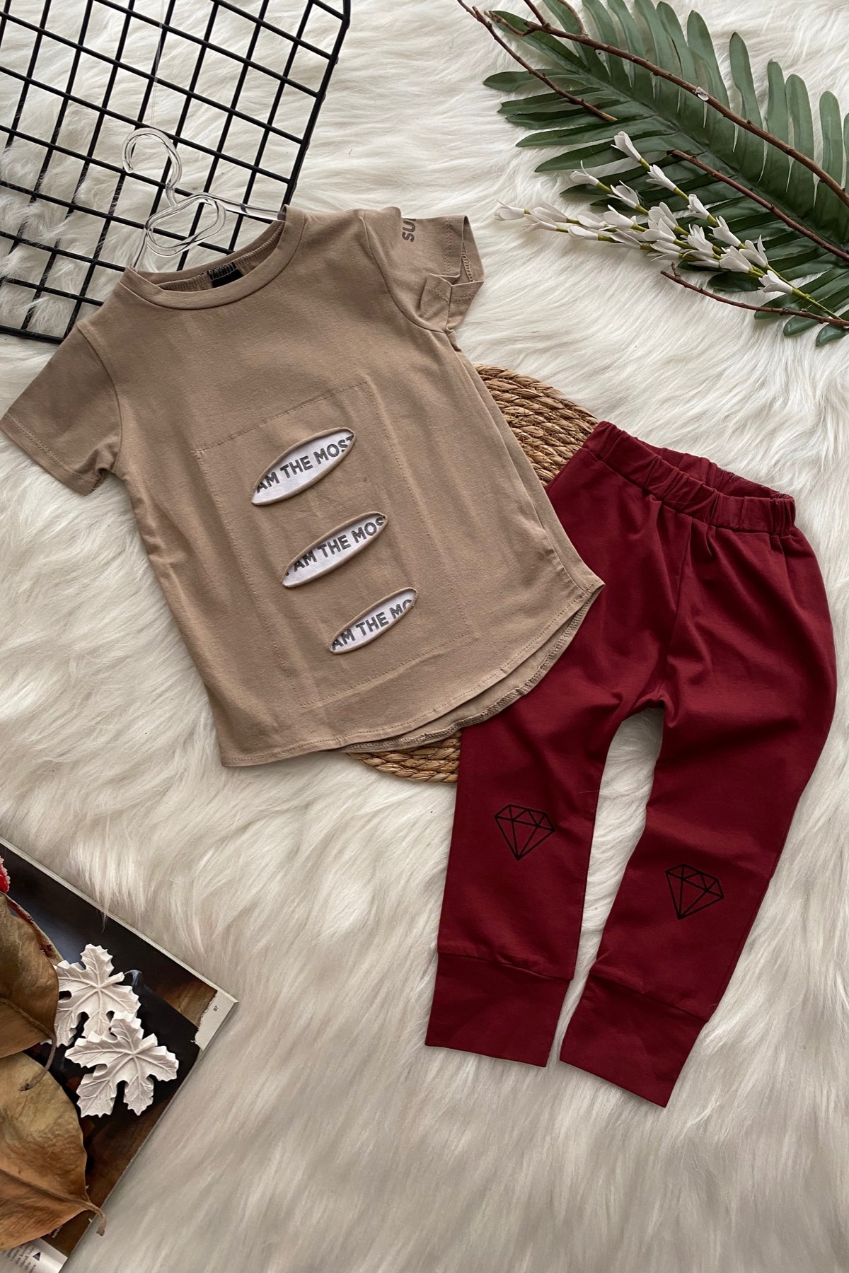 Üst Yırtık Detay Alt Harem Pantolonlu Erkek Çocuk Takım 