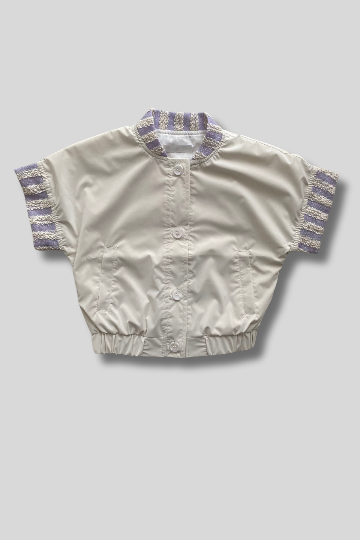 4-8 Yaş K-Pop Kısa Kollu Kız Çocuk Ceket Lila