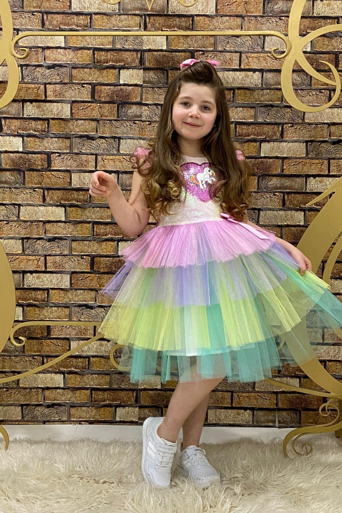 Payetli Toka Detay Unicorn Kat Kat Elbise