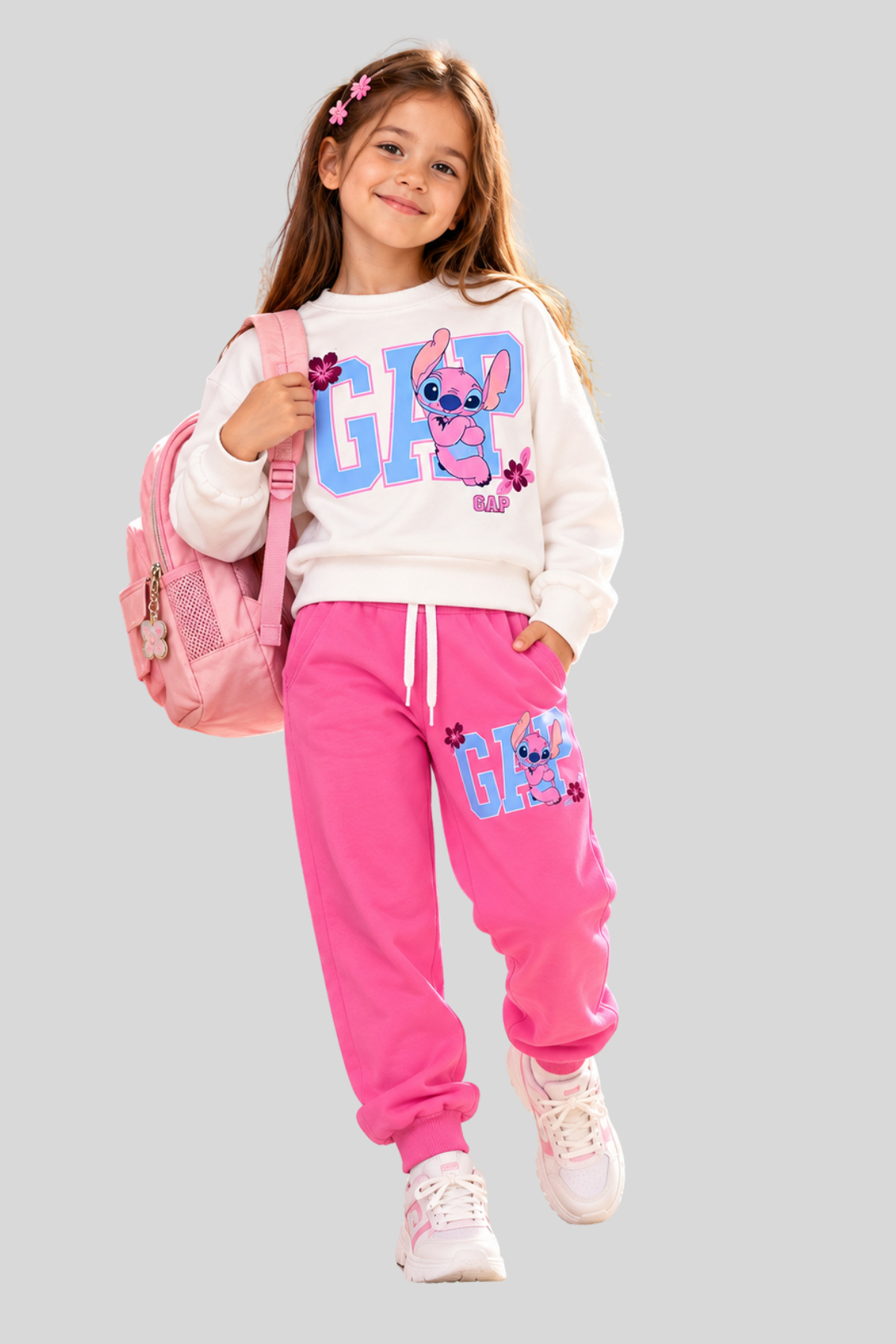 3-10 Yaş Gp Stitch Kız Çocuk Takım Pembe