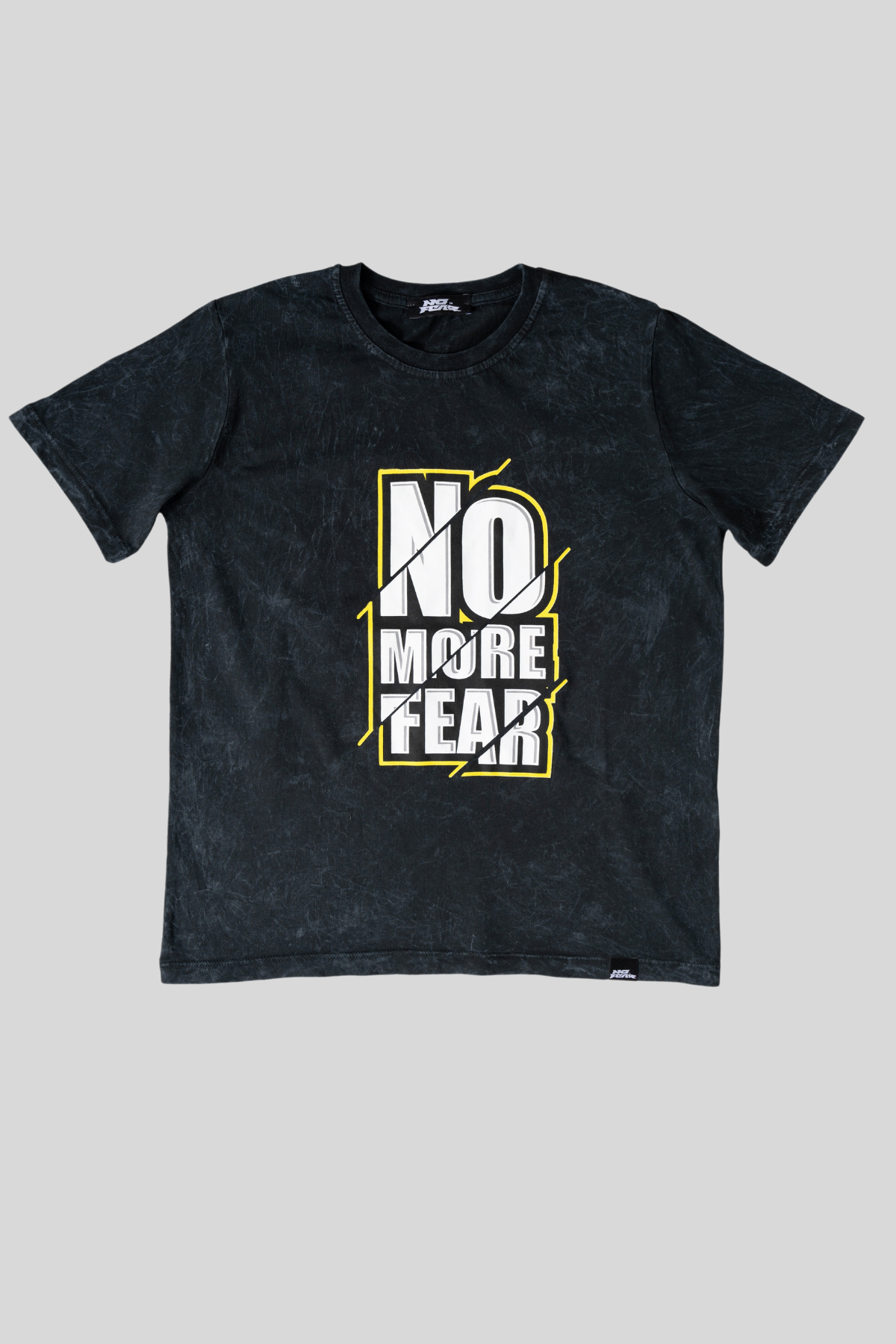 6-14 Yaş No Fear Yazı Baskı Yıkamalı Erkek Çocuk T-shirt Siyah