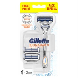 Gillette Skinguard Tıraş Makinesi + 3lü Yedek Tıraş Bıçağı